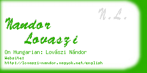 nandor lovaszi business card